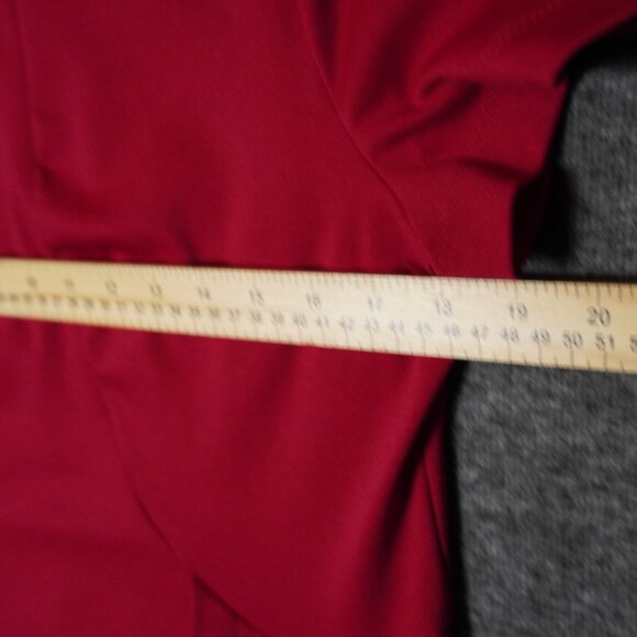 BCBGMaxAzaria Raspberry Red Short Sleeve Knit Peplum Top - Picture 6 of 7